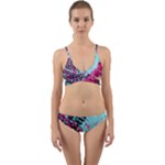 Colorful Splashes Grunge, Abstract Art Wrap Around Bikini Set