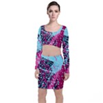 Colorful Splashes Grunge, Abstract Art Top and Skirt Sets