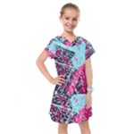 Colorful Splashes Grunge, Abstract Art Kids  Drop Waist Dress