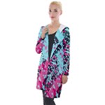 Colorful Splashes Grunge, Abstract Art Hooded Pocket Cardigan