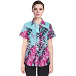 Colorful Splashes Grunge, Abstract Art Women s Short Sleeve Shirt