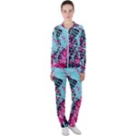 Colorful Splashes Grunge, Abstract Art Casual Jacket and Pants Set