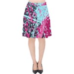 Colorful Splashes Grunge, Abstract Art Velvet High Waist Skirt