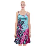 Colorful Splashes Grunge, Abstract Art Spaghetti Strap Velvet Dress