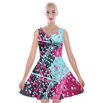 Colorful Splashes Grunge, Abstract Art Velvet Skater Dress