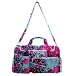 Colorful Splashes Grunge, Abstract Art Sports Gym Duffle Bag with Shoe Compartment