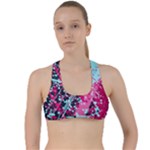 Colorful Splashes Grunge, Abstract Art Criss Cross Racerback Sports Bra