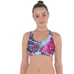 Colorful Splashes Grunge, Abstract Art Cross String Back Sports Bra