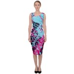 Colorful Splashes Grunge, Abstract Art Sleeveless Pencil Dress