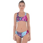 Colorful Splashes Grunge, Abstract Art Criss Cross Bikini Set