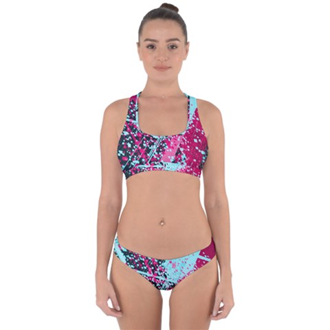 Colorful Splashes Grunge, Abstract Art Cross Back Hipster Bikini Set from ArtsNow.com