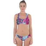 Colorful Splashes Grunge, Abstract Art Cross Back Hipster Bikini Set