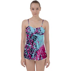 Colorful Splashes Grunge, Abstract Art Babydoll Tankini Top from ArtsNow.com