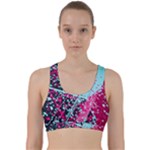 Colorful Splashes Grunge, Abstract Art Back Weave Sports Bra