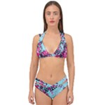 Colorful Splashes Grunge, Abstract Art Double Strap Halter Bikini Set