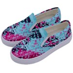 Colorful Splashes Grunge, Abstract Art Kids  Canvas Slip Ons