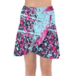 Colorful Splashes Grunge, Abstract Art Wrap Front Skirt