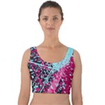 Colorful Splashes Grunge, Abstract Art Velvet Crop Top