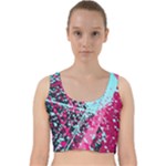 Colorful Splashes Grunge, Abstract Art Velvet Racer Back Crop Top