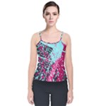 Colorful Splashes Grunge, Abstract Art Velvet Spaghetti Strap Top