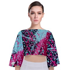 Tie Back Butterfly Sleeve Chiffon Top 