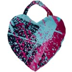 Colorful Splashes Grunge, Abstract Art Giant Heart Shaped Tote