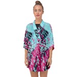 Colorful Splashes Grunge, Abstract Art Half Sleeve Chiffon Kimono