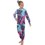 Colorful Splashes Grunge, Abstract Art Kids  Long Sleeve Set 