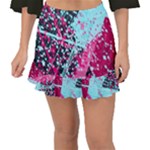 Colorful Splashes Grunge, Abstract Art Fishtail Mini Chiffon Skirt