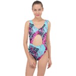 Colorful Splashes Grunge, Abstract Art Center Cut Out Swimsuit