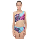 Colorful Splashes Grunge, Abstract Art Spliced Up Two Piece Swimsuit