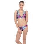 Colorful Splashes Grunge, Abstract Art Classic Banded Bikini Set 