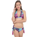 Colorful Splashes Grunge, Abstract Art Tie It Up Bikini Set