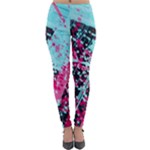 Colorful Splashes Grunge, Abstract Art Lightweight Velour Leggings