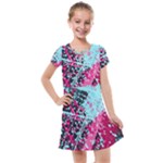 Colorful Splashes Grunge, Abstract Art Kids  Cross Web Dress