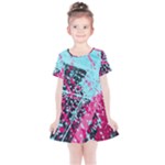 Colorful Splashes Grunge, Abstract Art Kids  Simple Cotton Dress