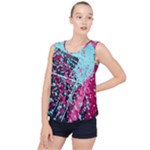 Colorful Splashes Grunge, Abstract Art Bubble Hem Chiffon Tank Top