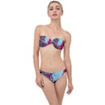 Colorful Splashes Grunge, Abstract Art Classic Bandeau Bikini Set