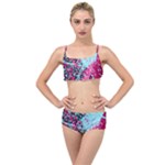 Colorful Splashes Grunge, Abstract Art Layered Top Bikini Set