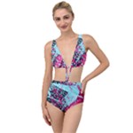 Colorful Splashes Grunge, Abstract Art Tied Up Two Piece Swimsuit