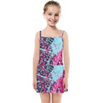 Colorful Splashes Grunge, Abstract Art Kids  Summer Sun Dress