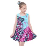 Colorful Splashes Grunge, Abstract Art Kids  Summer Dress