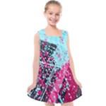 Colorful Splashes Grunge, Abstract Art Kids  Cross Back Dress