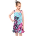 Colorful Splashes Grunge, Abstract Art Kids  Overall Dress