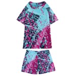 Colorful Splashes Grunge, Abstract Art Kids  Swim T-Shirt and Shorts Set