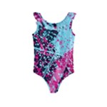 Colorful Splashes Grunge, Abstract Art Kids  Frill Swimsuit