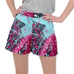 Colorful Splashes Grunge, Abstract Art Women s Ripstop Shorts