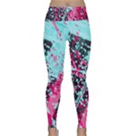 Colorful Splashes Grunge, Abstract Art Lightweight Velour Classic Yoga Leggings