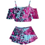 Colorful Splashes Grunge, Abstract Art Kids  Off Shoulder Skirt Bikini