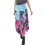 Colorful Splashes Grunge, Abstract Art Velour Split Maxi Skirt